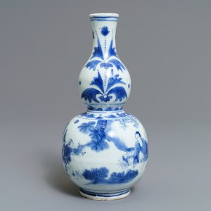 Een Chinese blauwwitte kalebasvaas met de kalligraaf Wang Xizhi, Transitie periode — foto 3