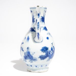 Een Chinese blauwwitte kan met figuren in een landschap, Transitie periode — foto 2