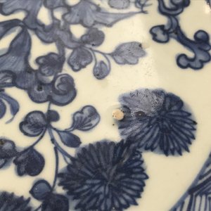 Een Chinese blauwwitte schotel met floraal decor, Jiajing — foto 11