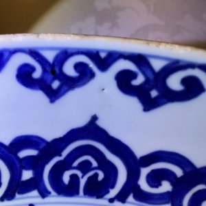Een Chinese blauwwitte schotel met floraal decor, Kangxi — foto 4