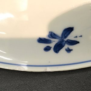 Een Chinese blauwwitte schotel met vruchten in gebladerte, Kangxi — foto 10