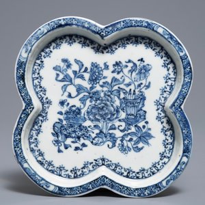 Een Chinese blauwwitte specerijenset op onderschotel, Qianlong — foto 8