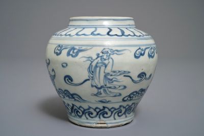 Een Chinese blauwwitte vaas, Hongzhi