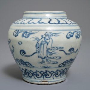 Een Chinese blauwwitte vaas, Hongzhi — foto 1