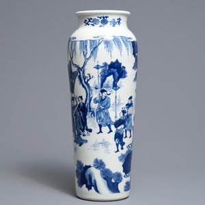 Een Chinese blauwwitte vaas in Transitie-stijl, 19/20e eeuw — foto 2