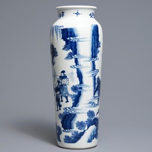 Een Chinese blauwwitte vaas in Transitie-stijl, 19/20e eeuw — foto 3