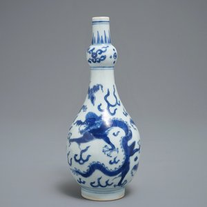 Een Chinese blauwwitte vaas met draken, Transitie periode — foto 4