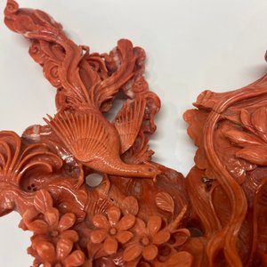 Een Chinese bloedkoralen groep met Guanyin, 19/20e eeuw — foto 20