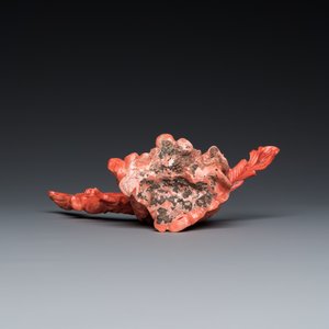 Een Chinese bloedkoralen sculptuur van een draak, 19e eeuw — foto 6
