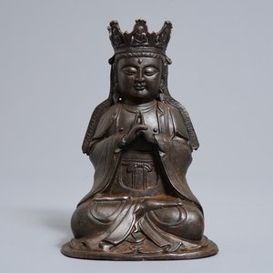 Een Chinese bronzen figuur van Guanyin, 19e eeuw — foto 1