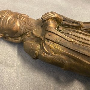 Een Chinese bronzen figuur van Wenchang Wang met inscriptie, Qing — foto 26