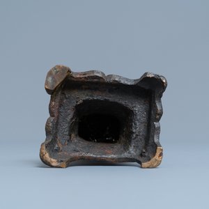 Een Chinese bronzen figuur van Wenchang Wang met inscriptie, Qing — foto 7