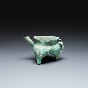 Een Chinese bronzen 'he' wijnkan, Westelijke Zhou, ca. 11e-8e v.C. — foto 1