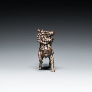 Een Chinese bronzen qilin, wellicht Kangxi — foto 3