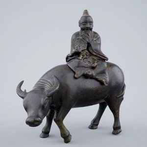 Een Chinese bronzen wierookbrander in de vorm van een wijze op een buffel, 19e eeuw — foto 1