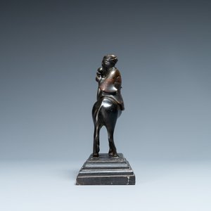 Een Chinese bronzen wierookbrander met een wijze op een hert, vroege Qing — foto 3