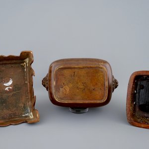 Een Chinese bronzen wierookbrander met geëtst decor, 18/19e eeuw — foto 7
