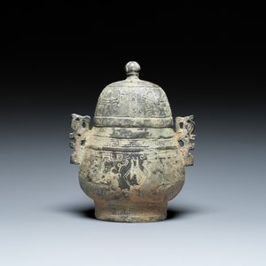 Een Chinese bronzen 'you' of rituele wijnkan, Zhou, ca. 11e-9e v.C. — foto 2