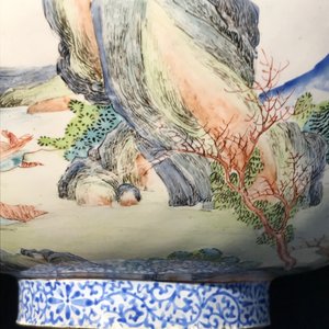 Een Chinese Canton email kom met fijn landschapsdecor, Yongzheng — foto 14