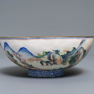 Een Chinese Canton email kom met fijn landschapsdecor, Yongzheng — foto 4