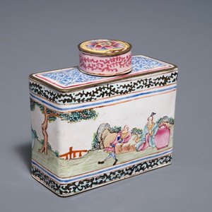 Een Chinese Canton email theebus met deksel, Qianlong — foto 7