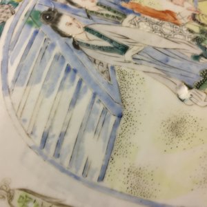 Een Chinese Canton famille verte dekselvaas, een famille rose bloempot en een balustervaas, 18/19e eeuw — foto 19