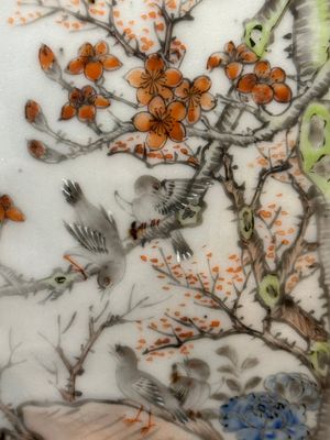 Een Chinese Canton famille verte tuinzit met figuratief decor, 19e eeuw — foto 20