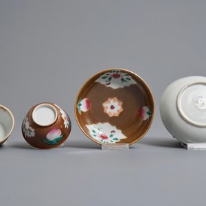 Een Chinese capucijner Imari-stijl theepot en 17 koppen en schotels, Qianlong — foto 3
