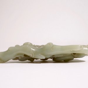 Een Chinese celadon jade groep met jongens op een lingzhi, 19e eeuw — foto 6