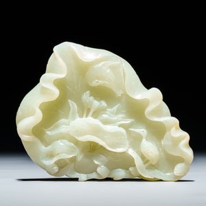 Een Chinese celadon jade opengewerkte hanger en een lotusblad met vogels, 19/20e eeuw — foto 2