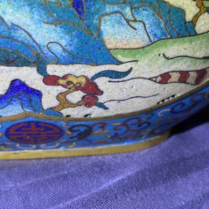 Een Chinese cloisonné 'moonflask' vaas met herten en kraanvogels, Qianlong merk, 19e eeuw — foto 20