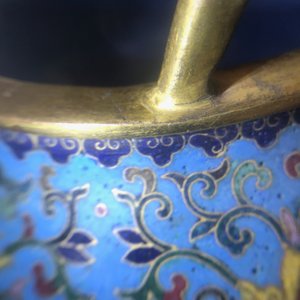 Een Chinese cloisonné wierookbrander, Qianlong merk, 18/19e eeuw — foto 12