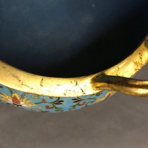 Een Chinese cloisonné wierookbrander, Qianlong merk, 18/19e eeuw — foto 10