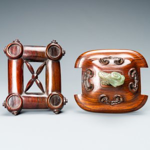 Een Chinese deels vergulde bronzen wierookbrander met deksel in hout en jade, Xuande merk, Kangxi — foto 10