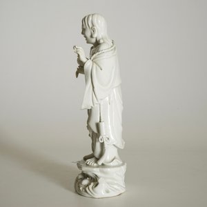 Een Chinese Dehua blanc de Chine figuur van Liu Hai met de pad, gemerkt voor Xie Bamboo, begin 19e eeuw — foto 9