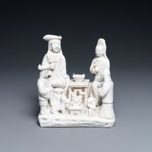 Een Chinese Dehua blanc de Chine groep van een Nederlands gezin, Kangxi — foto 1
