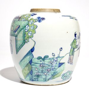Een Chinese doucai gemberpot, Chenghua merk, Kangxi of later — foto 2