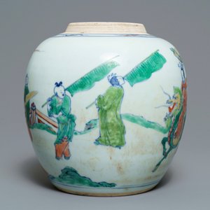 Een Chinese doucai gemberpot, wellicht Kangxi/Yongzheng — foto 4