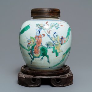 Een Chinese doucai gemberpot, wellicht Kangxi/Yongzheng — foto 7