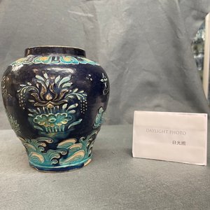 Een Chinese fahua vaas met eenden in een lotusvijver, Ming — foto 9