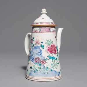Een Chinese famille rose chocoladekan met deksel, Yongzheng — foto 6