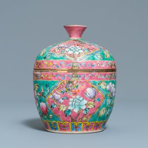 Een Chinese famille rose 'chupu' dekselkom voor de Straits of Peranakan markt, 19e eeuw — foto 2
