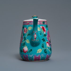 Een Chinese famille rose dekselkan voor de Straits of Peranakan markt, 19e eeuw — foto 3