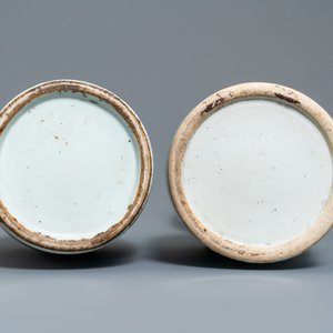 Een Chinese famille rose en een blauw-witte celadon vaas, 19e eeuw — foto 6