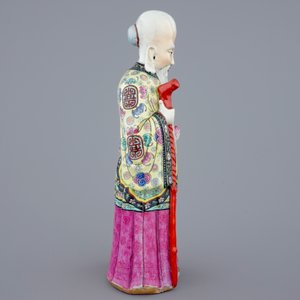 Een Chinese famille rose figuur van Shou Lao, 19e eeuw — foto 4