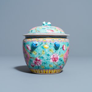 Een Chinese famille rose 'kamcheng' dekselkom voor de Straits of Peranakan markt, 19e eeuw — foto 3
