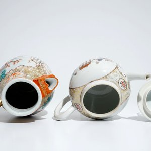 Een Chinese famille rose kan en een theepot met decor van mandarijnen, Qianlong — foto 6