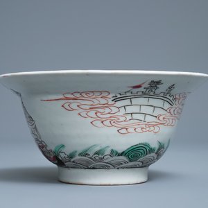 Een Chinese famille rose kom met een driemaster, Yongzheng/Qianlong — foto 5