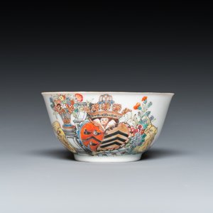Een Chinese famille rose kop en schotel met de wapens van van Isselmuden en van Haersolte voor de Nederlandse markt, Qianlong — foto 4