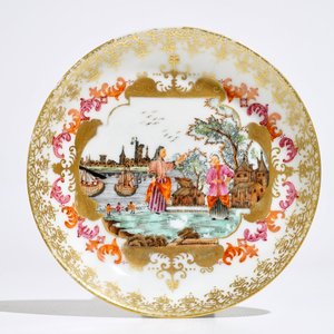 Een Chinese famille rose kop en schotel met decor van "Peter de Grote", Qianlong — foto 2